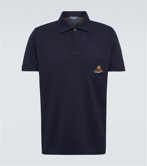 Loro Piana Horsey® Open Piqué Polo Shirt Blue Editorialist