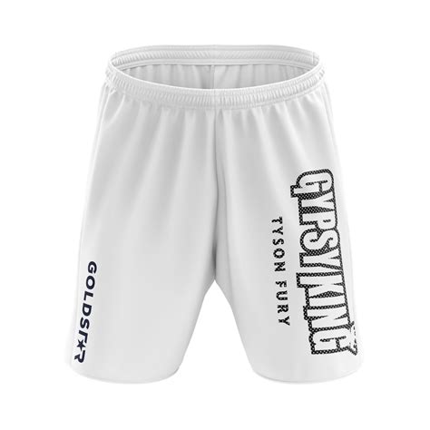 White And Black Logo Tyson Fury Gypsy King Training Shorts Tyson Fury