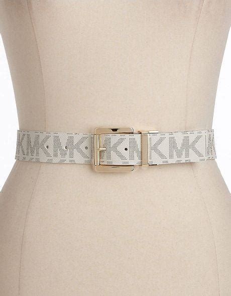 Michael Michael Kors Reversible Faux Leather Logo Belt In White