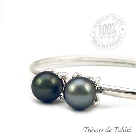 Bracelet Jonc Argent Toi Moi 2 Perles De Tahiti TT561