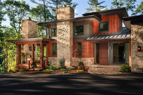 Inviting Modern Mountain Home Surrounded By Forest In North Carolina