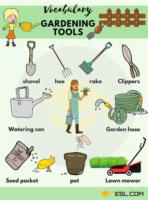 Gardening Tools Names List With Useful Pictures Esl