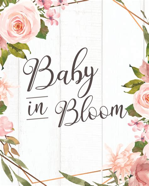 Baby In Bloom Shower Sign 8x10 Baby In Bloom Printable Sign Etsy