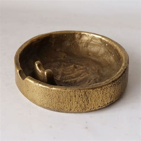 Zware Midcentury Brutalist Bronzen Asbak Curiosa Den Haag