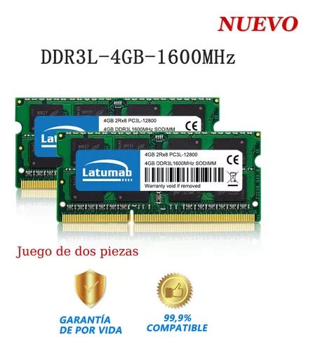 Memoria Ram Latumab 8gb2x4gb Ddr3l 1600mhz Sodimm Laptop Meses Sin