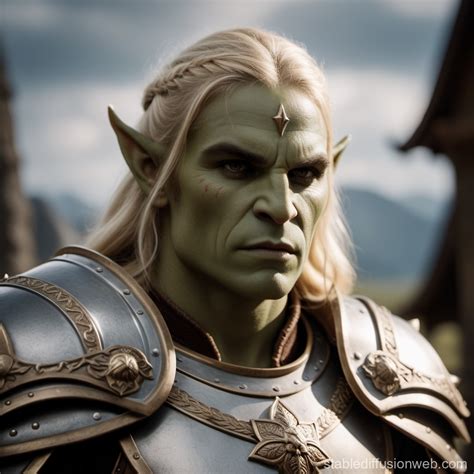 Blonde Orc Paladin An Unconventional Hero Stable Diffusion Online