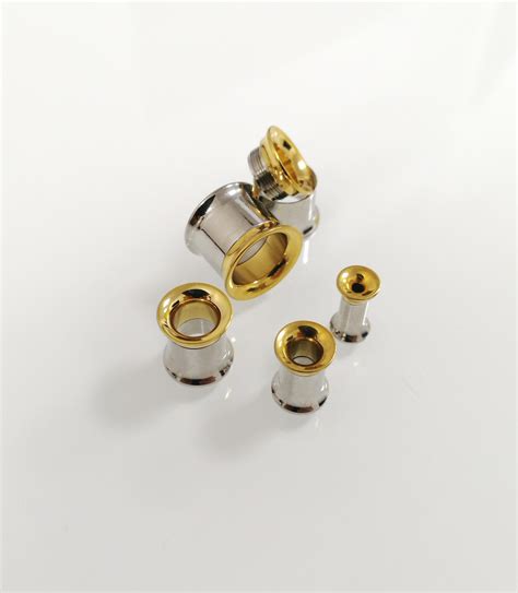 Gold tunnels silver with gold colorInternally | Etsy