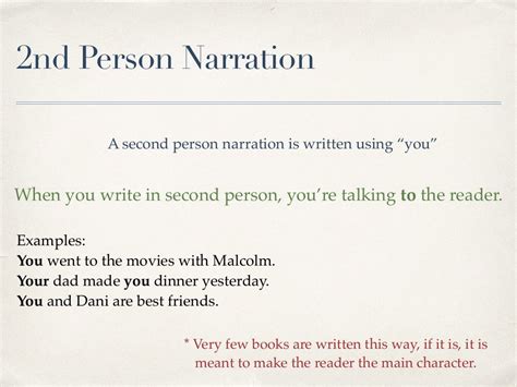 Writing In Second Person Examples - slideshare