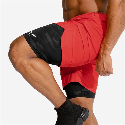 Us Limitless 2 In 1 Shorts Orange Gym Shorts Men Squatwolf