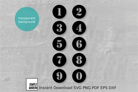 Round Shape Numbers Svg Simple Modern Svg Svg Printable Image Numbers