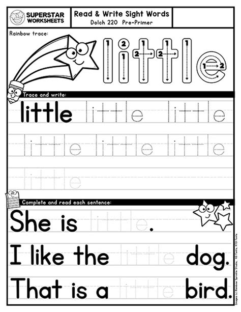 Tracing Words Worksheets