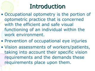 Occupational Optometry Ppt