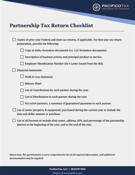 Checklists — Pacificotax