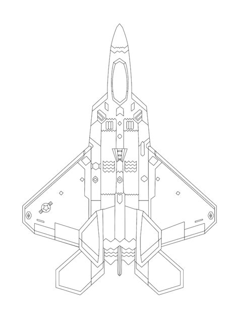 Lockheed Martin F22 Raptor Blueprint Black | Inspire Uplift