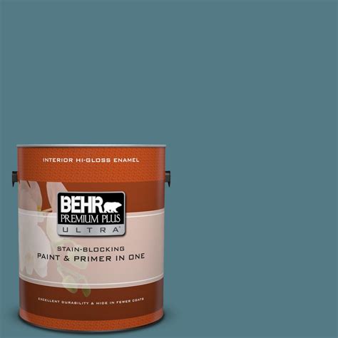 Behr Premium Plus Ultra Gal M Breezy Blue Hi Gloss Enamel