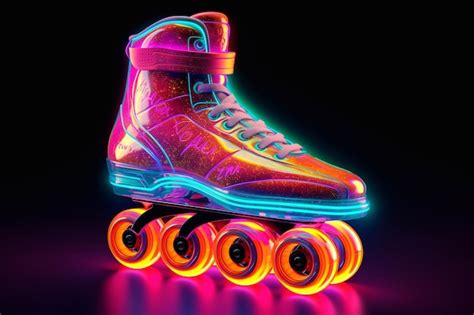 Premium AI Image | Neon roller skates Disco on roller skates