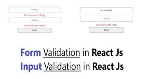 Form Validation In React Js Input Validation React Js React Form