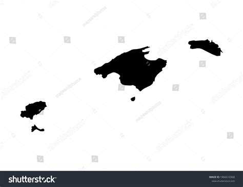 Fully Editable Detailed Vector Map Balearesilles Stock Vector Royalty