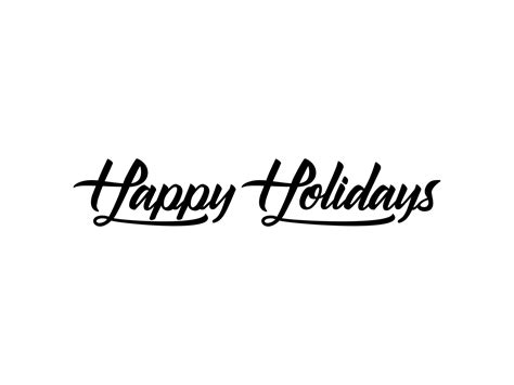 Happy Holidays Text Lettering Calligraphy With Simple Line Arrow