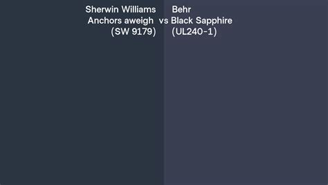 Sherwin Williams Anchors Aweigh Sw 9179 Vs Behr Black Sapphire Ul240