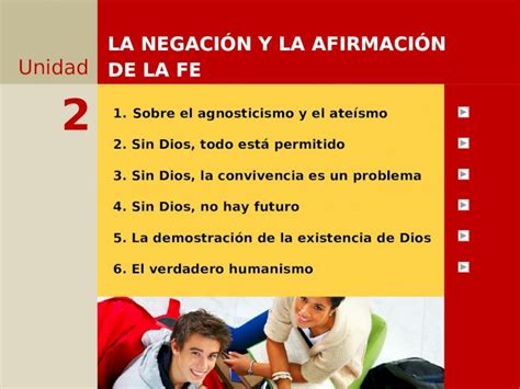 PPT LA NEGACIÓN Y LA AFIRMACIÓN DE LA FE Unidad 2 1 Sobre el