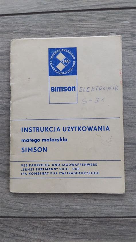 Instrukcja obsługi katalog książka poradnik simson s51 ddr Kartuzy OLX pl