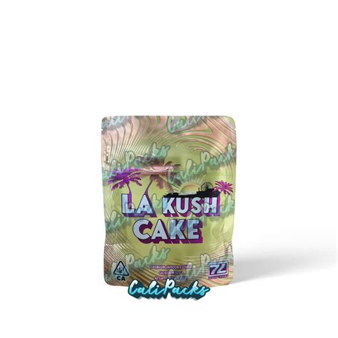 Seven Leaves LA Kush Cake 3 5g Mylar Bags By Calipacks