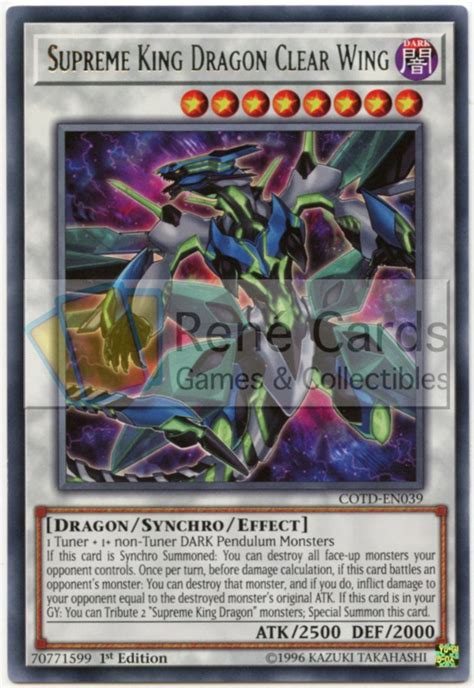 Supreme King Dragon Clear Wing Unlimited Cotd En Vrains Code