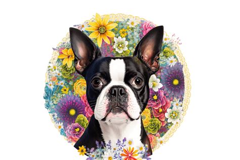 Boston Terrier Floral Mandala Graphic By Gornidesign Creative Fabrica