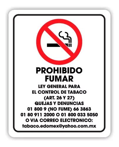 Se Alamiento Prohibido Fumar Ley General Para El Contr X