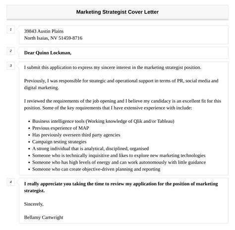 Marketing Strategist Cover Letter Velvet Jobs