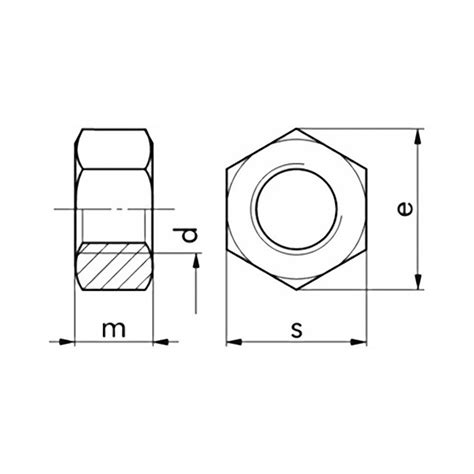 Hexagonal Nut Din 934 Strength Class 8 Galvanised 13 Af M8 X 1