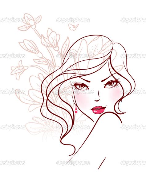 Belleza Mujer Floral Vector De Stock Por ©sonneon 13279020