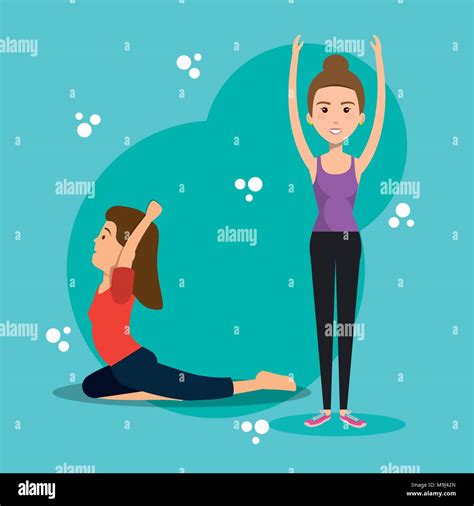 athletic people practicing exercise characters Stock Vector Image & Art ...