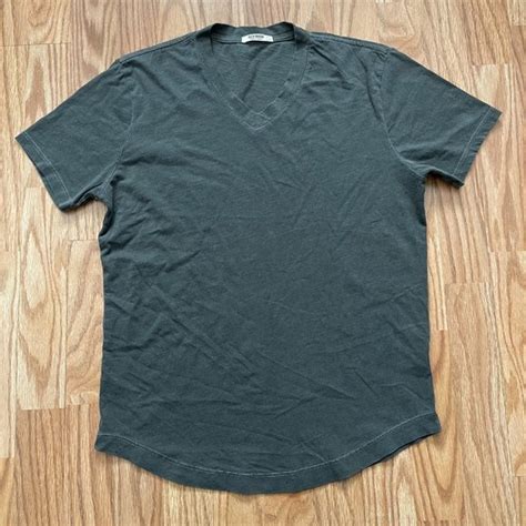 Buck Mason Shirts New Buck Mason Slub Curved Forest Green Vneck Tee