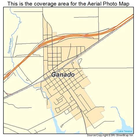 Aerial Photography Map of Ganado, TX Texas