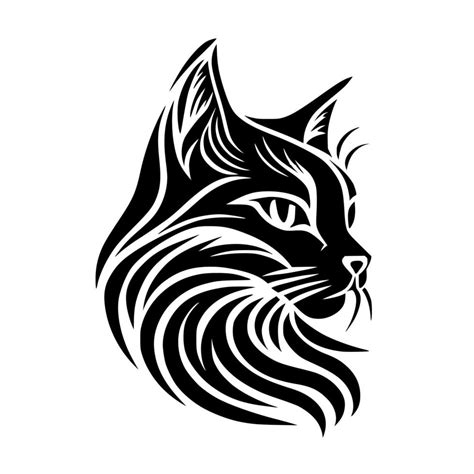 Stylized Ornamental Cat Portrait Design For Embroidery Tattoo T