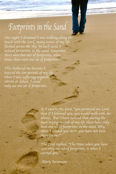 Footprints In The Sand Poem Printable Free One Night I Dreamed A Dream ...