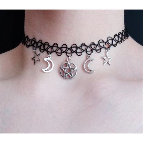 Pentagram Choker 8 20 Liked On Polyvore Featuring Jewelry Necklaces