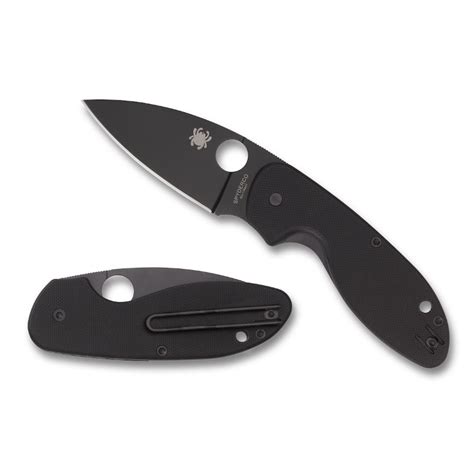 Spyderco Efficient G 10 Plain Black Blade Valhalla Knives