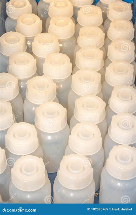 Sorted Plastic Sampling Bottles in a Box Stock Image - Image of ...