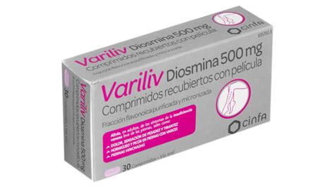 Variliv Diosmina 500 Mg 30 Comprimidos Recubiertos Farmacéuticos