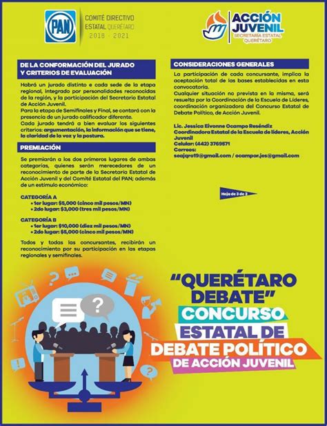 Concurso Estatal De Debate Pol Tico De Acci N Juvenil Pan Qro