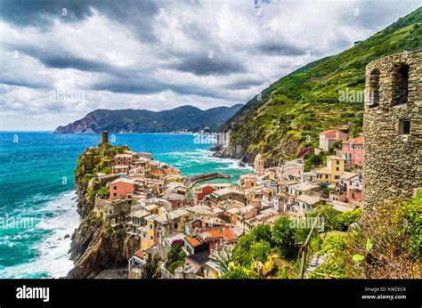 Beautiful View Of Vernazza One Of The Five Famous Fisherman Villages