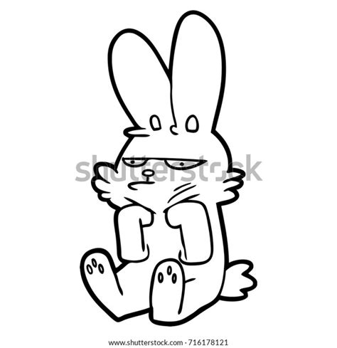 Cartoon Grumpy Rabbit Stock Vector (Royalty Free) 716178121