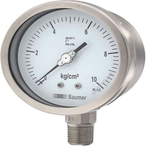 4 Inch 100 Mm Baumer Pressure Gauge 0 To 1600 Bar 0 To 20000 Psi At