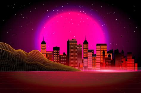 Premium Vector | City view in the evening