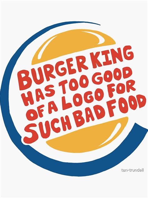 "Burger King" Sticker for Sale by tan-trundell | Redbubble