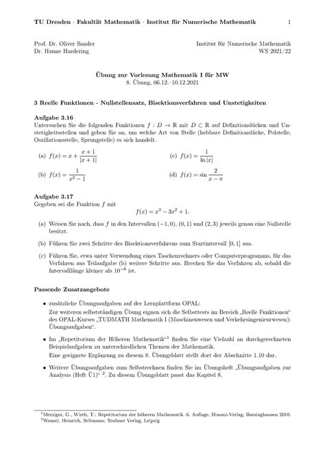 Ue08 mw ma1 ws21 Übungen zur Vorlesung Mathematik I für MW TU