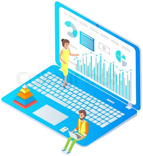 Employees Analyze Statistical Indicators Business Data Characters Work With Marketing Research